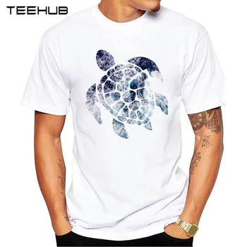 2019 TEEHUB Poletje Moda za Moške Ocean Morska Želva Natisnjeni T-Shirt Kratek Rokav Priljubljena Oblika Vrhovi Novost Tee