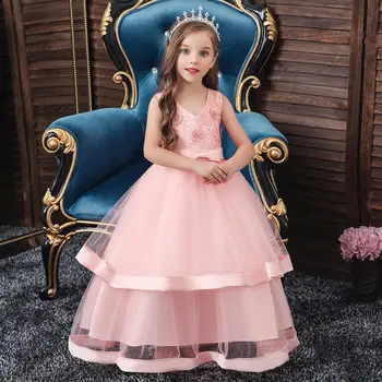 2019 Zimske Rože Dekleta Družico Poročno Obleko Otroci Obleke Za Dekleta Kopalke Večer Stranka Princesa Obleko 3 6 8 12 14 Let