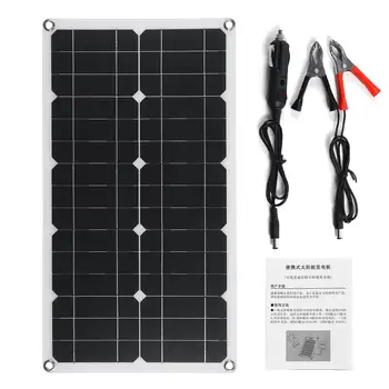 2020 300W 12V 150W 18V Sončne celice, Sončne Baterije, Polnilnik Semi-Prilagodljiv USB Monokristalne Polnilnik Krokodil Sponka Kit