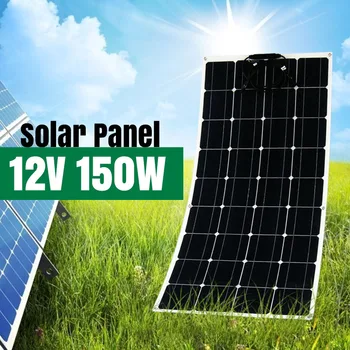 2020 300W 12V 150W 18V Sončne celice, Sončne Baterije, Polnilnik Semi-Prilagodljiv USB Monokristalne Polnilnik Krokodil Sponka Kit