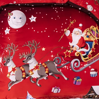 2020 Božič Postelja Kritje Nastavite Otroci Darilo Posteljo Rjuhe Kritje Nastavite Santa Claus Tolažnik Odeja Cover Prevleke Rdeče NAS Twin Set Posteljnine