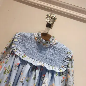 2020 Dekleta obleke pomlad cvetlični samorog vzorec dolg rokav baby girl oblačenja princesa stranka obleko za rojstni dan obleke