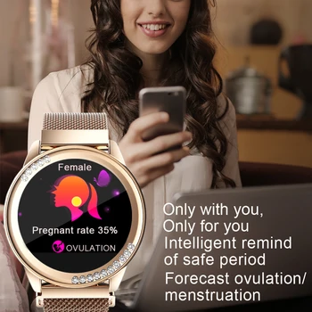 2020 H16 Pametno gledati ženske IP67 nepremočljiva 1.04 palčni Srčni utrip Smartwatch Fitnes Tracker za Android ios PK KW10 Q8