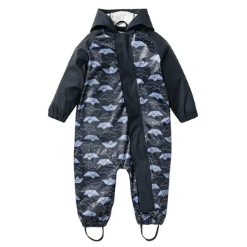 2020 Hooded Nepremočljiva Dekleta Romper Pike Baby Unisex Eno-Kos Dež Šport Fant Obleke Jumpsuits PU Poletje Otroci Oblačila