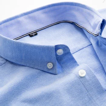 2020 Jeseni Nove Poslovne Priložnostne Oxford Predenje Majica za Moške Slim Dolgo sleeved Trdna Non-iron Majica moška Oblačila