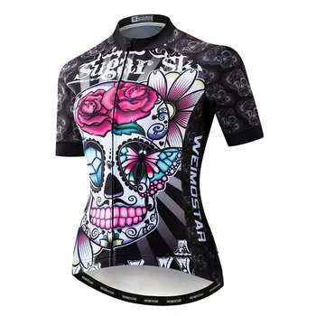 2020 Kolesarski dres Ženske Kolesarske MTB Vrh Maillot Ciclismo Poletje racing Road Mountain športne kolesarske dirke majica Skull roza