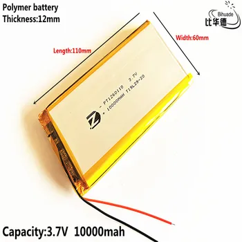 2020 najnovejše baterije Dobro Qulity 3,7 V,10000mAH,1260110 Polimer litij-ionska / Litij-ionska baterija za IGRAČE,MOČ BANKE,GPS