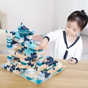 2020 New80-360 KOS Marmorja Dirka Teči Blok Združljiv Duploed gradniki Tok Potisnite Blokov DIY Opeke Igrače Za Otroke