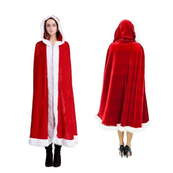 2020 Nov Modni Priložnostne Plašč Božič Ženske Odpri Prednji Outwear Rdeče Hooded Celotno Dolžino Plašč Pozimi Cape Dame Oblačenja Noša