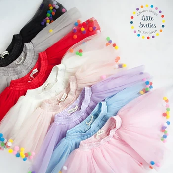 2020 Nov Prihod Mulity Pisane Dojenčka Til Tutu Krilo Pom Princesa Mini Obleka Otroci Oblačila Pettiskirt Girl Obleke