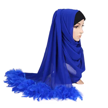 2020 Nov Trend Pero Šifon Hijabs Turban Islamske foulard Dame Šal Tassel Dolgo Ruto In Obloge Ženske Velikosti Headscarf