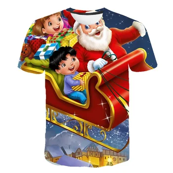 2020 novo otrok je zadnji Božično drevo T-shirt O-vratu 3D natisnjeni T-shirt počitnice stranka otroška športna majica 4T-14T