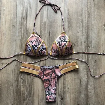 2020 Novo Zlato Žigosanje Ženske Bikini Komplet Seksi Oblazinjeni Ženske Push Up Kopalke Bikini Kopalke Poletje Plažo Brazilski Kopalke
