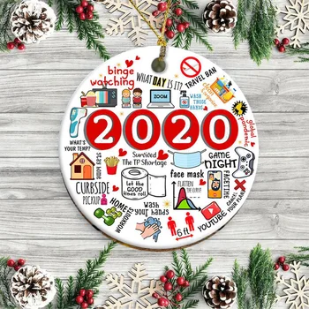 2020 Okraski Prilagodite Drevo Spusti Okraski 2020 1PC Spomnimo, Ornament Leto Karantene Ornament 2020 Božični Okrasek