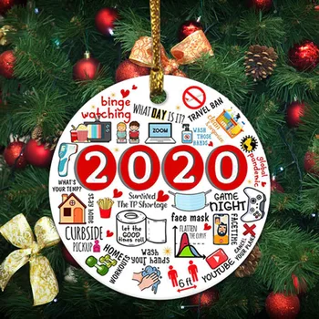 2020 Okraski Prilagodite Drevo Spusti Okraski 2020 1PC Spomnimo, Ornament Leto Karantene Ornament 2020 Božični Okrasek