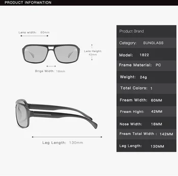 2020 Photochromic sončna Očala Moških Polarizirana sončna Očala Moški Vožnje Očala UV400 Kameleon Dan Nočna Vožnja Očala Gafas