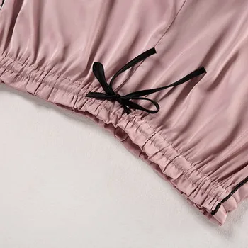 2020 Pižamo za Ženske, Kratek Rokav Sleepwear Loungewear Pj Nastavite Saten Pižame Žensk Domov Nositi Ženske Svile More Nastaviti Pijama