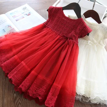 2020 Poletje, Dekleta Obleke Moda Dekle Obleko Čipke Cvetlični Rojstni Baby Girl Oblačenja Otroci Obleke Otroci Oblačila