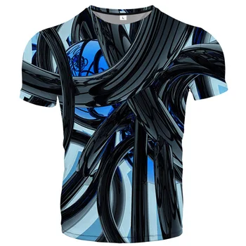 2020 Poletje Vroče Geometrijski Slog Grafike 3D Digitalni Natisnjeni T-Shirt Za Moške In Ženske, Modni Priložnostne Krog Vratu Kratek Rokav