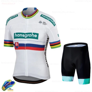 2020 RX Hansgrohe Ropa Ciclismo Hombre Poletni Kolesarski Dres Dihanje Moških Kratek Sleeve Majica, Kolesarske hlače, Hlače z Oprsnikom 19D Gel Blazinico