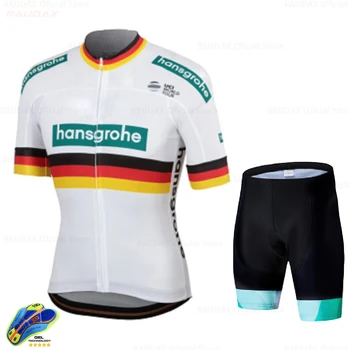 2020 RX Hansgrohe Ropa Ciclismo Hombre Poletni Kolesarski Dres Dihanje Moških Kratek Sleeve Majica, Kolesarske hlače, Hlače z Oprsnikom 19D Gel Blazinico
