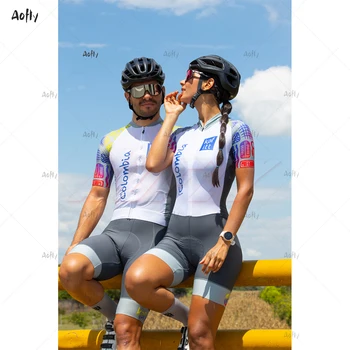 2020Kafitt Pari Svetlo Modra Triatlon Obleko Kolesarjenje Oblačila Skinsuit Določa Jumpsuit Kompleti Macaquinho Ciclismo Feminino Maillot