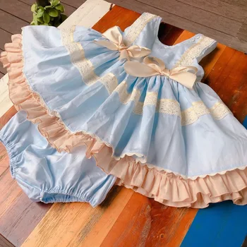 2020new Poletje španski Dekleta Bombaž Sladko Brezrokavnik Obleka Baby Dekleta Oblačenja 2pcs Nastavite Malčka Dekle Obleko Baby Dekleta Kakovosti Oblačila, ki