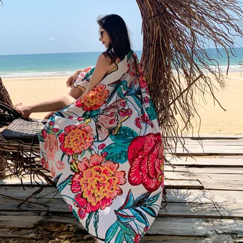 2020New Poletni Šal Obleko Ženske, šali, Bombaž in Lan Strani Šal za Ženske Potovanja Plaža Brisačo Nacionalni Slog za zaščito pred soncem šali