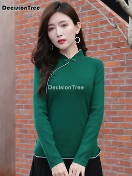 2021 kitajske tradicionalne ženske letnik qipao vrhovi orientalski oblačila hanfu tee shirt cheongsam tang bluzo cheongsam puloverju