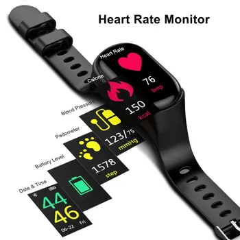 2021 M1 Pametno Gledati Z Bluetooth Slušalke 2 v 1 Smartwatches Srčnega utripa Pametna Ura Fitnes Zapestnica Za Moške, Ženske