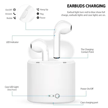 2021 novo i7s Tws Brezžične Slušalke Bluetooth Slušalke Čepkov za Prostoročno uporabo v uho Športne Slušalke s pk zraka 12 20 pro max