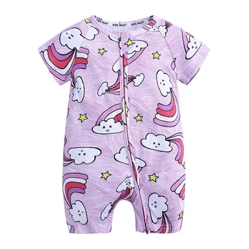2021 Novorojenčka Fantje, Dekleta Obleke Poletje Tanke Kratka Sleeved Igralne Obleke Za Malčke Baby Cartoon Živali Jumpsuit Malčka, Pižame Iz