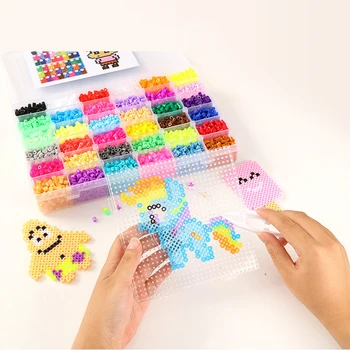 24/72 barve box set hama kroglice igrača za 2,6/5 mm perler izobraževalne Otroci 3D uganke diy igrače varovalko kroglice pegboard listi likanje papirja