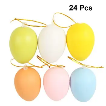 24pcs Grafiti Velikonočna Jajca Umetna Jajca Dekor DIY Pisane DIY Barvanje Velikonočnih Jajc Ornament Vrtec Obrti (Naključno Barvo)
