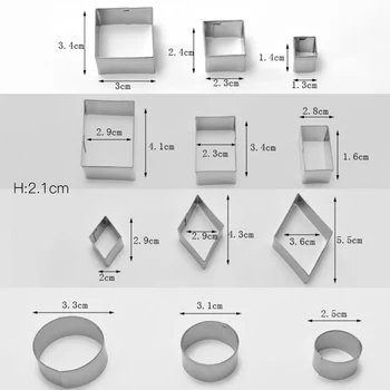 24pcs Set iz Nerjavečega Jekla Geometrijske Oblike 3D modelček DIY Fondat Okrasitev Plesni Mousse Torta Plesni Kuhinja Peko Orodja