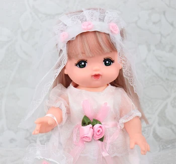 25 cm Mellchan Baby Doll Oblačila Dodatki, Nova Srčkan Poročno Obleko Nastavite Obleko Obleko Otroci Igrače Darilo