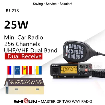 25 W Baojie BJ-218 Z218 Mobilni Avtomobilov Walkie Talkie 10 KM Dual Band VHF, UHF Mini Avto Radio 10 KM 20/25 W BJ 218 BJ-318 KT8900 KT8900R