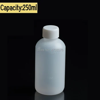 250 ml 5pcs/paket Jasno, Plastični Cilinder Oblikovan Kemičnih Shranjevanje Reagenta Steklenico z lestvico Plastičnih vzorec vialah z navojnim pokrovom