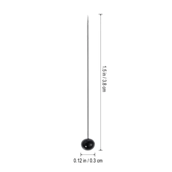 250pcs Stekla Glavo Bucike Multicolor Šivanje Pin za DIY Šivanje Obrti (4 mm Glava + 34 mm Pin)