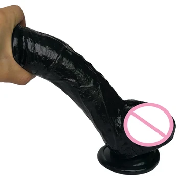 26.5*5.5 cm Super Ogromno Črno Dildos Strapon Debele Velikan Realne Analni Vibrator Butt priseska Velik Penis Sex Igrača Za Ženske