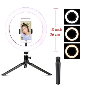 26 cm Foto Ringlight Led Selfie Obroč Svetlobe z Bluetooth Remote Lučka za Osvetlitev z Bliskavico Stojalo Držalo za Telefon za Youtube Video