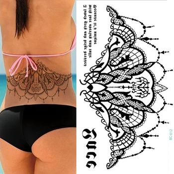 28Pcs Mandala Začasni Tattoo Velikega Kana arabski Underboob Nazaj Prsih Body Art Womens