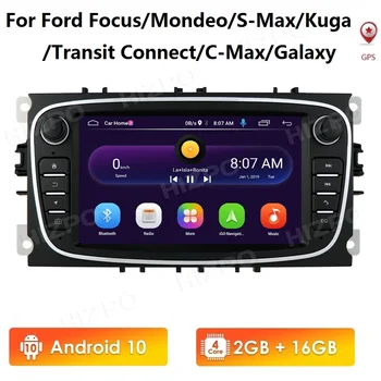 2G 16G avtoradio 2 din android 10 za FORD FOCUS Mondeo, S-MAX, C-MAX, Galaxy kuga 2DIN avto avdio avto stereo navigacija multimedia