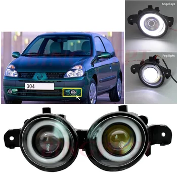 2PCS (desno+levo) Ovalni Avto H11 LED Luči za Meglo z Angel Eye Za Renault Clio 2 BB0/1/2_, CB0/1/2 Hatchback 1998-2004