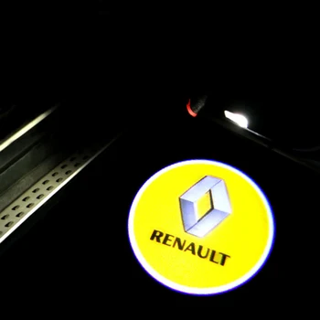 2pcs LED Avto Logotip Vrata Projektor Lasersko Svetlobo Za Renault Clio 2 3 4 delovna halja Espace JK Fluence Koleos Latitude L43 Logan Megane