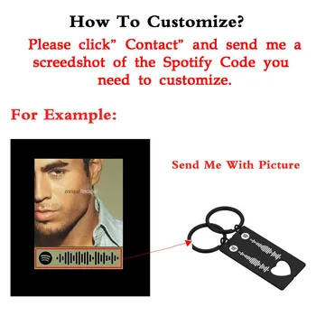 2pcs/Nastavite Prilagojene Scannable Glasbe Spotify Kodo Keychain Srce Oblika za Nekaj Nerjavečega Jekla Keyring Laser Engrave Pesem