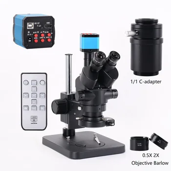 3,5 X-90X Trinocular Stereo Mikroskop Mikroskop Kit 14MP HDMI USB Mikroskop Fotoaparat s 144 LED Svetlobo in Stojalo za PCB Popravila