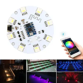 3,6 V-5V Mikro USB vhod Pisane 8pcs LED Lučka za Bluetooth Smart APP Remote Control RGBW Kul Svetlobe Dekor
