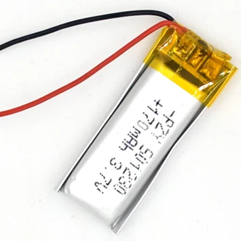 3,7 V: 170 mAh Li-Polymer Baterija za ponovno Polnjenje 501230 Li Po ion za GPS igrače LED Bluetooth, MP3, MP4 051230