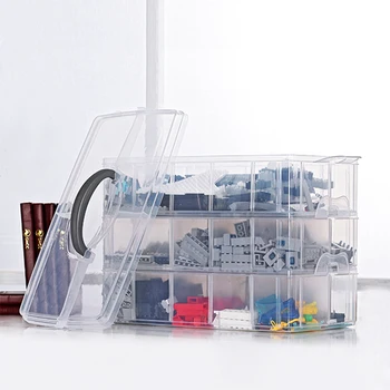 3 Plast 30-Omrežje Prozoren, Snemljiv Škatla Za Shranjevanje S Pokrovom Prenosni Plastičnih Lego Posoda Za Igrača Komponente, Pribor